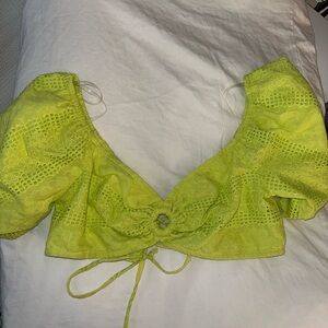 Wild Fable Lime Green Lace Crop Top
